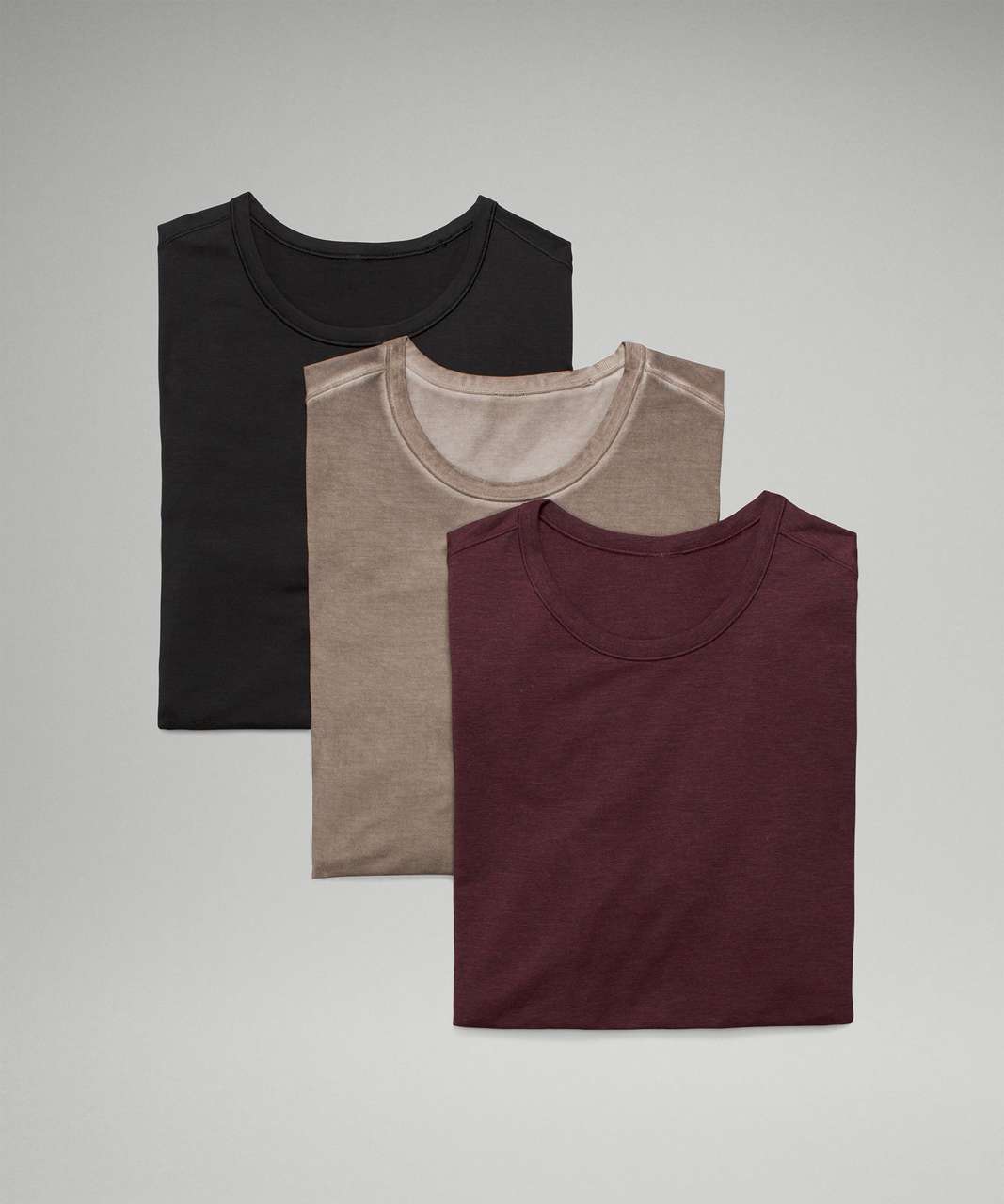 Lululemon 5 Year Basic Tee *3 Pack - Black / Carbon Dust Sun Wash / Heathered Cassis