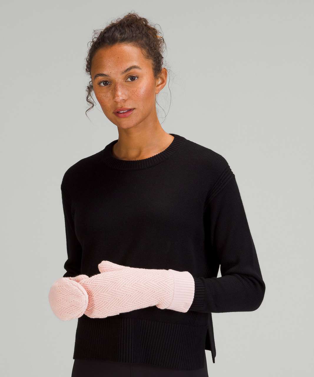 Lululemon Chevron Knit Mitten - Pink Mist