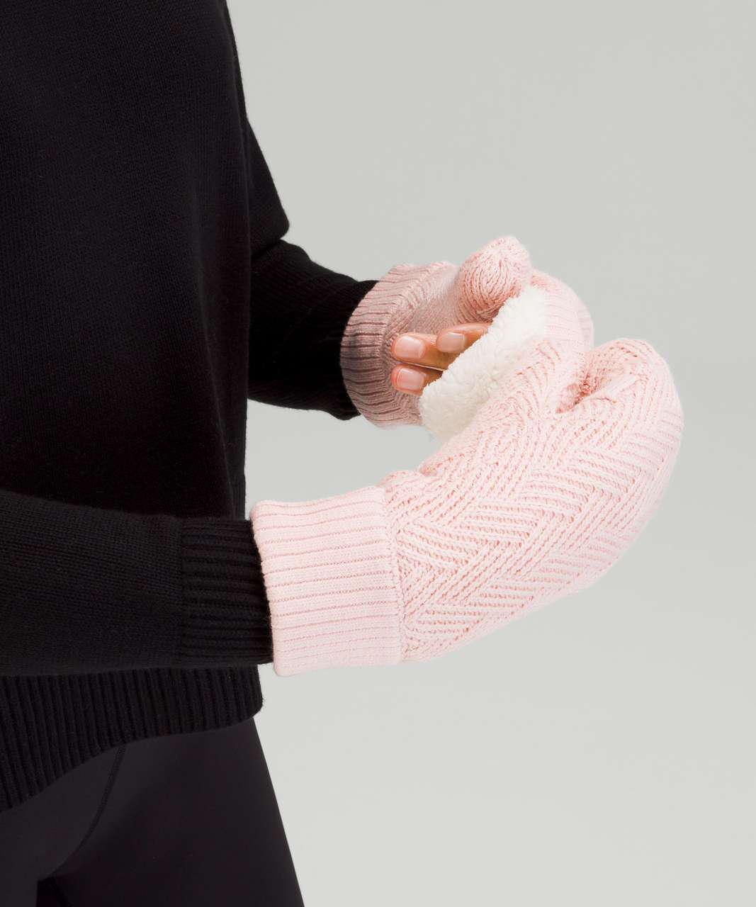 Lululemon Chevron Knit Mitten - Pink Mist