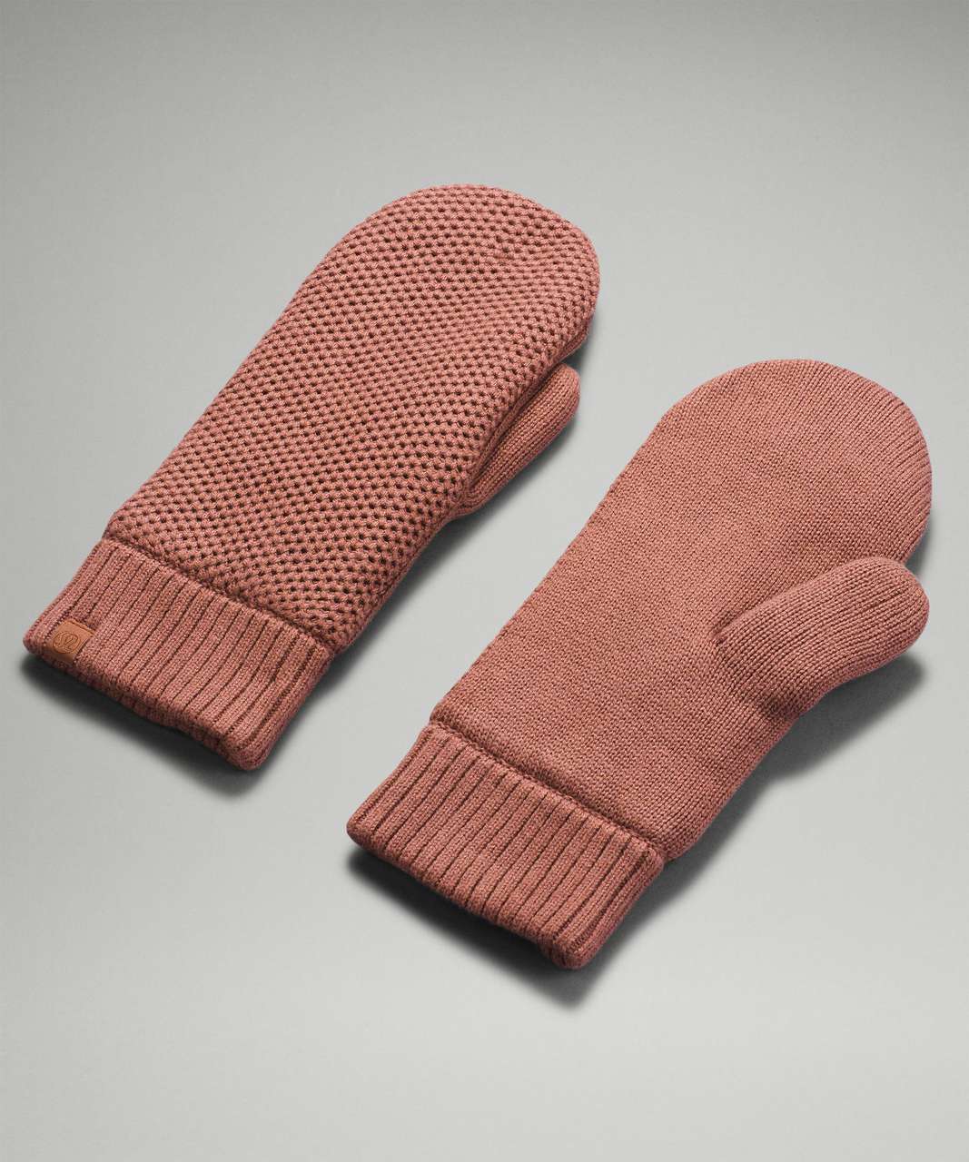 Lululemon Fleece-Lined Knit Mittens - Spanish Oak / Black - lulu fanatics