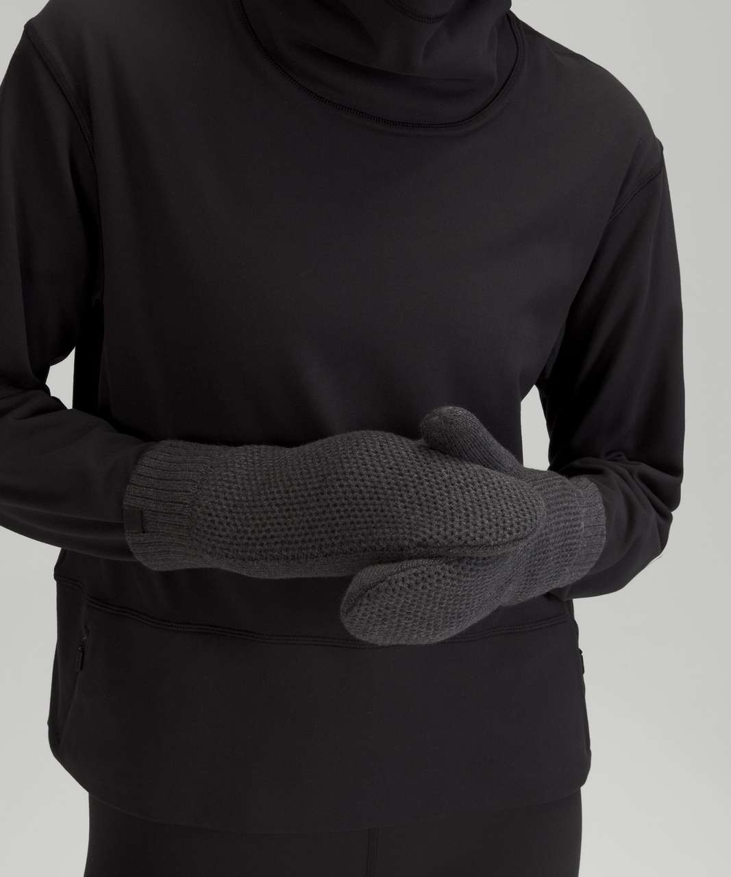 Lululemon Fleece-Lined Knit Mittens - Heathered Black