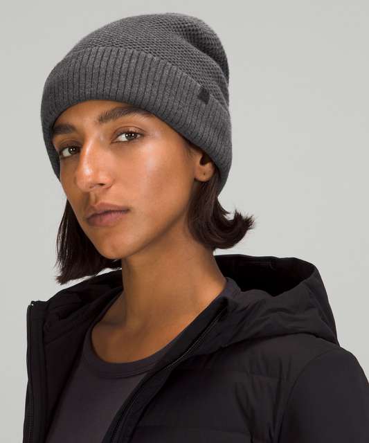 Lululemon Bubble Knit Pom Beanie - Heathered Raw Linen - lulu fanatics