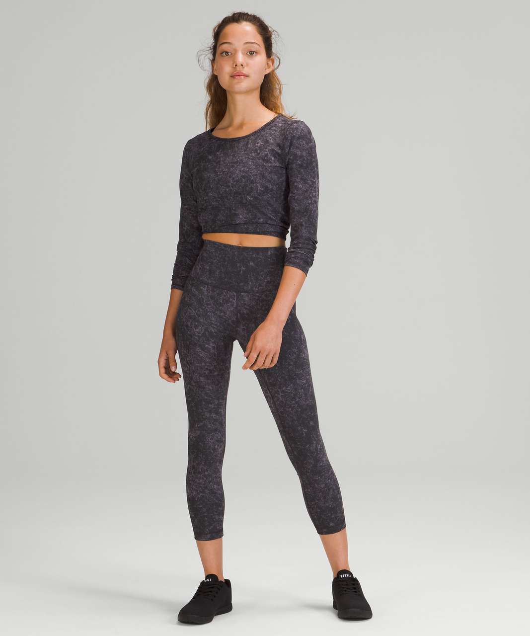 Lululemon Wunder Train Cropped Long Sleeve - Black - lulu fanatics