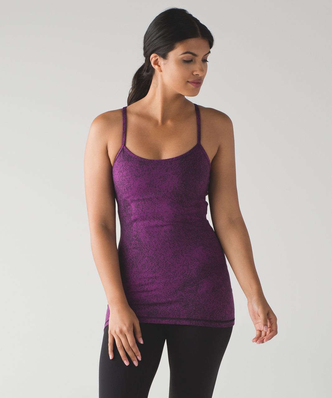 Lululemon Power Y Tank - Luon Spray Jacquard Aurora Black