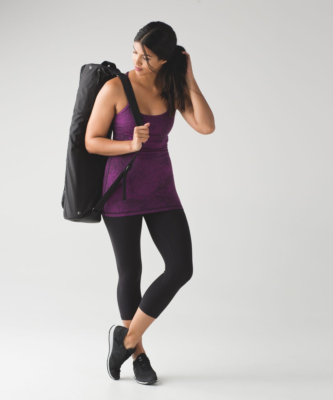 Lululemon Power Y Tank - Luon Spray Jacquard Aurora Black