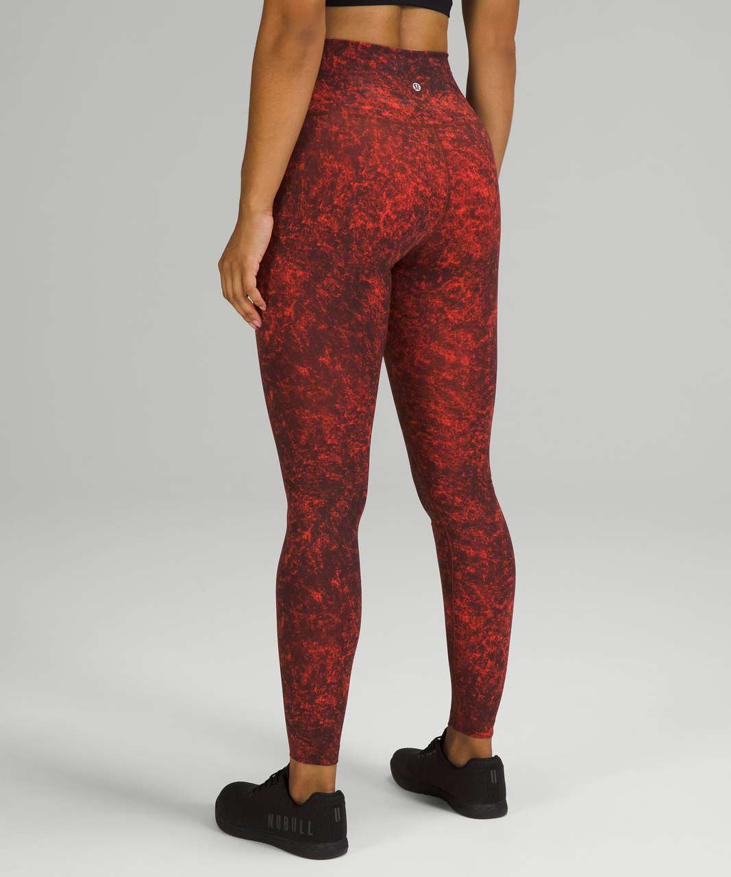 Lululemon Wunder Train High-Rise Tight 28 - Denim Wash Print Autumn Red  Black - lulu fanatics