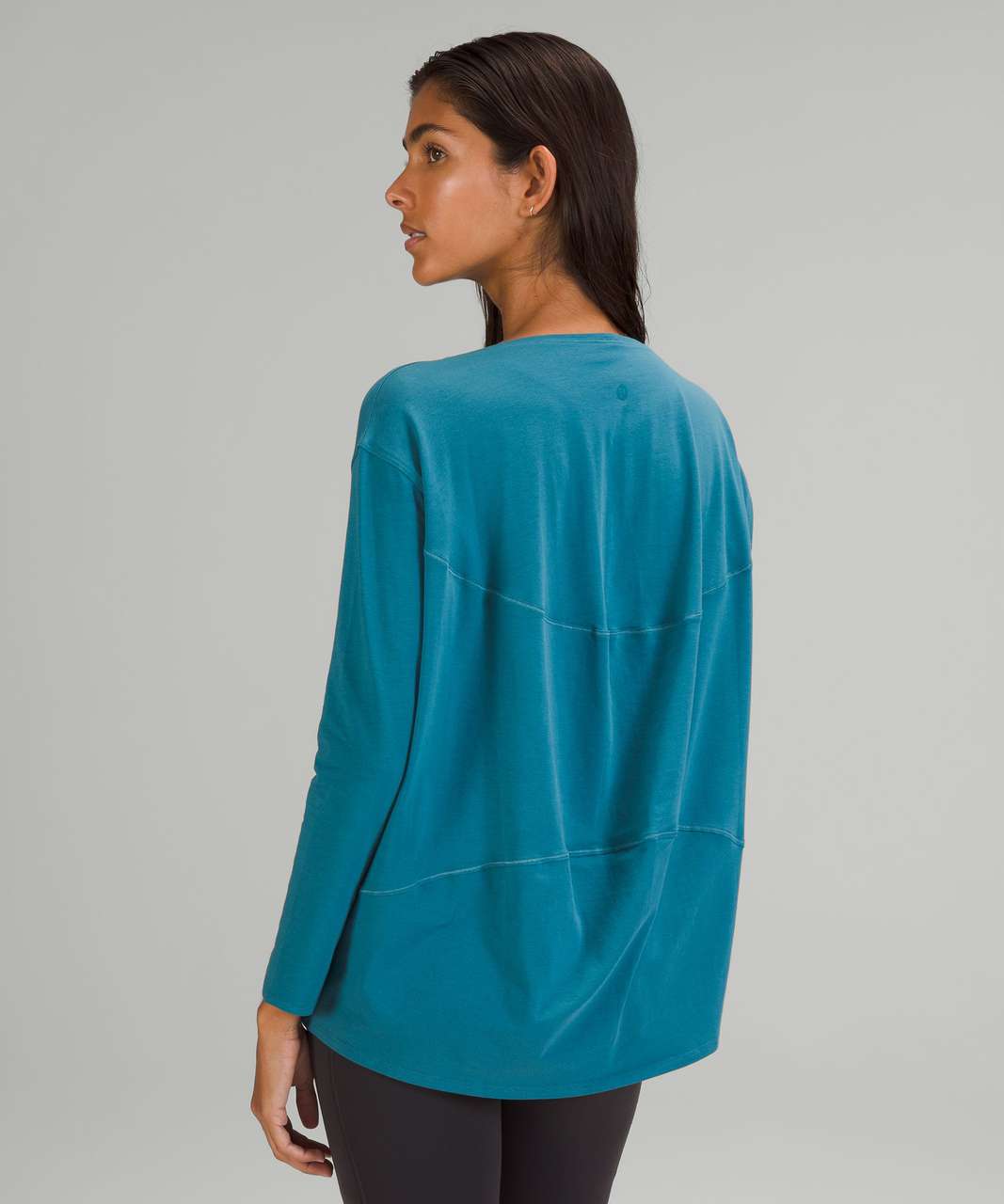 New Lululemon Back In Action Long Sleeve Shirt Top Nulu Size 0 Pastel Blue