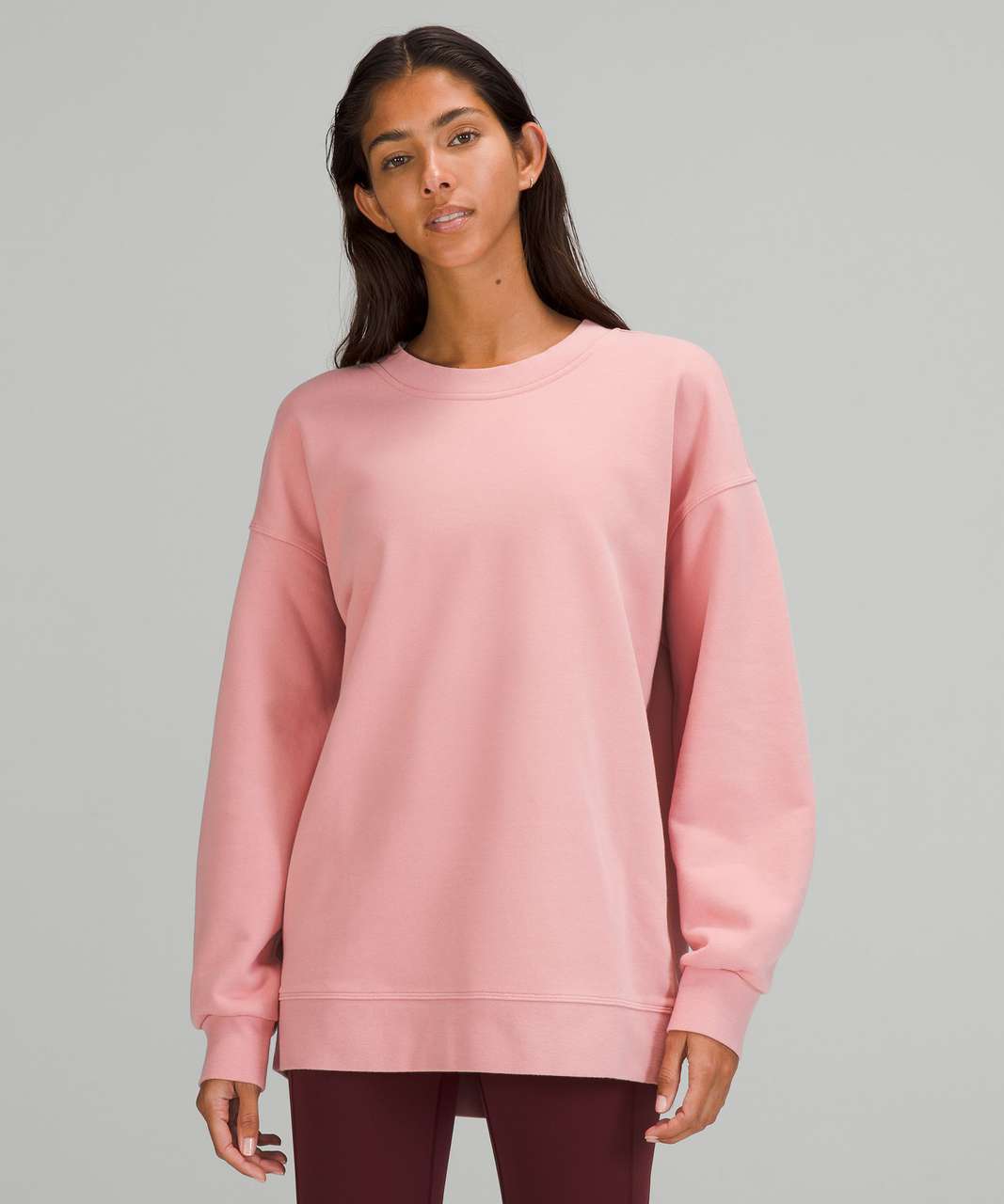 Lululemon Perfectly Oversized Crew - Pink Lychee - lulu fanatics