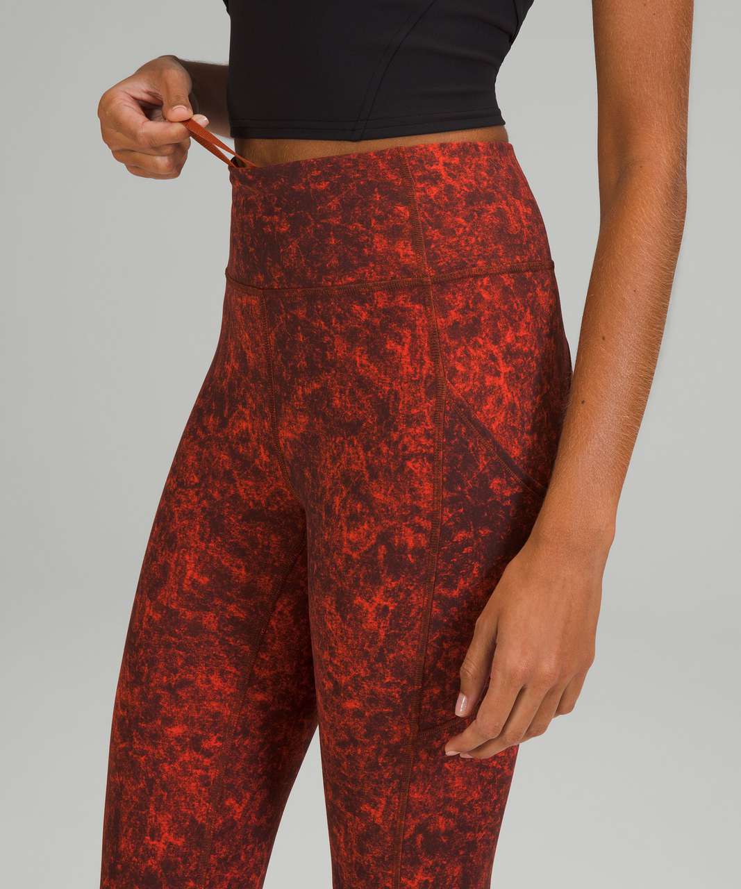 Lululemon Invigorate High-Rise Tight 28" - Denim Wash Print Autumn Red Black