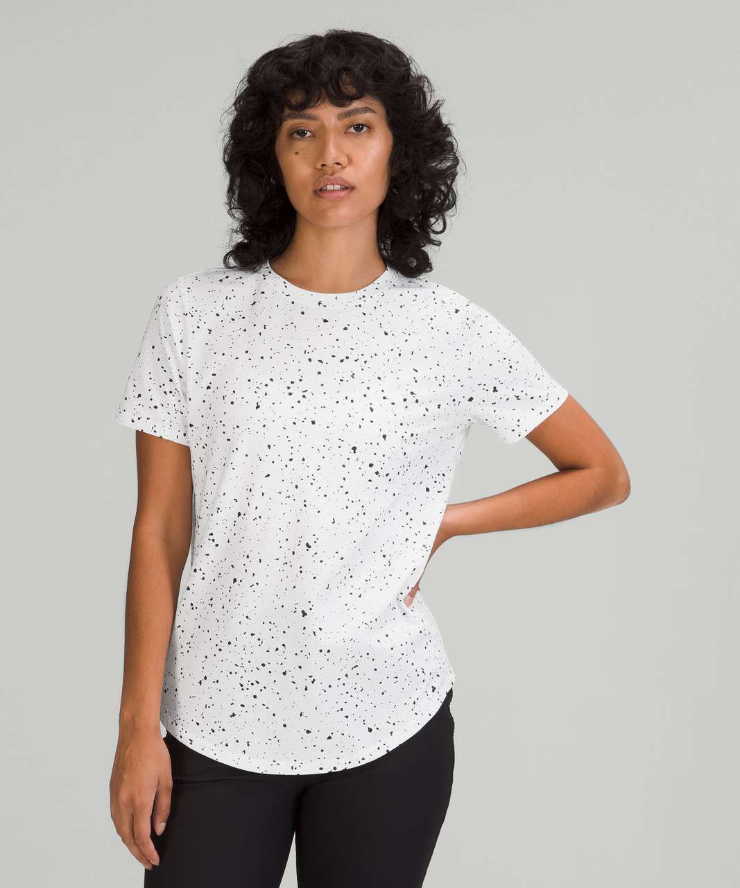 Lululemon Love Crew Short Sleeve T-Shirt - Revitalize Splatter White Graphite Grey