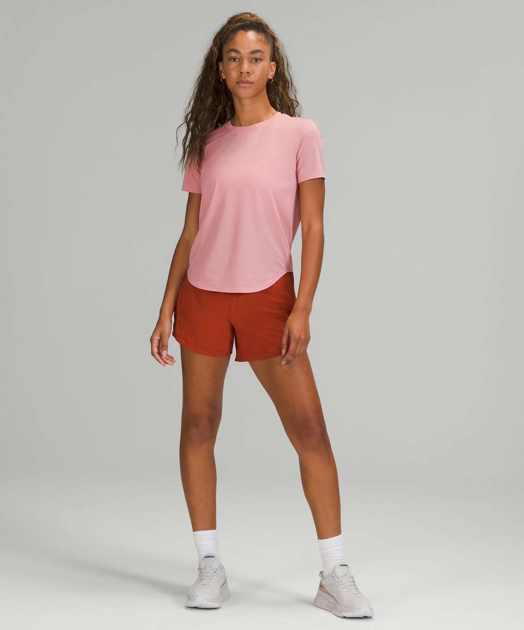 Lululemon High Neck Running and Training T-Shirt - Pink Puff - lulu fanatics