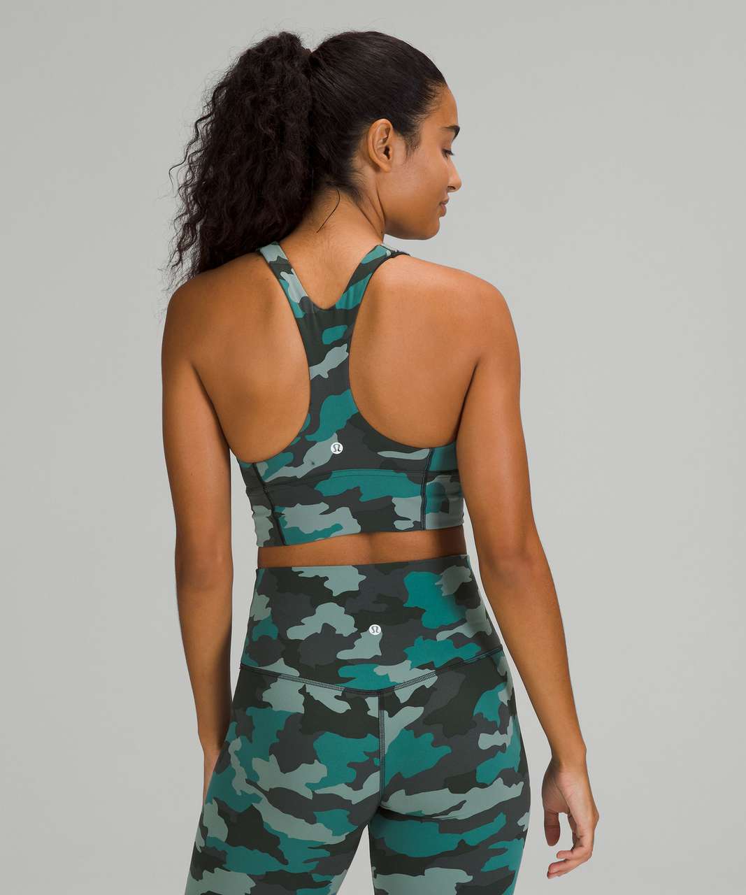 Lululemon Wunder Train Longline Bra *Medium Support, C/D Cup - Heritage 365 Camo Tidewater Teal Multi