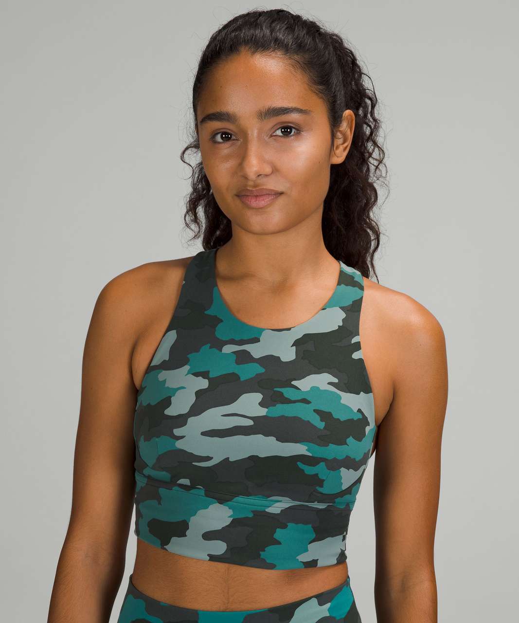 Lululemon Wunder Train Longline Bra *Medium Support, C/D Cup - Heritage 365 Camo Tidewater Teal Multi