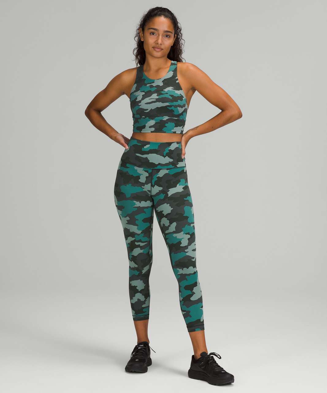 Lululemon Wunder Train Longline Bra *Medium Support, C/D Cup - Heritage 365 Camo Tidewater Teal Multi