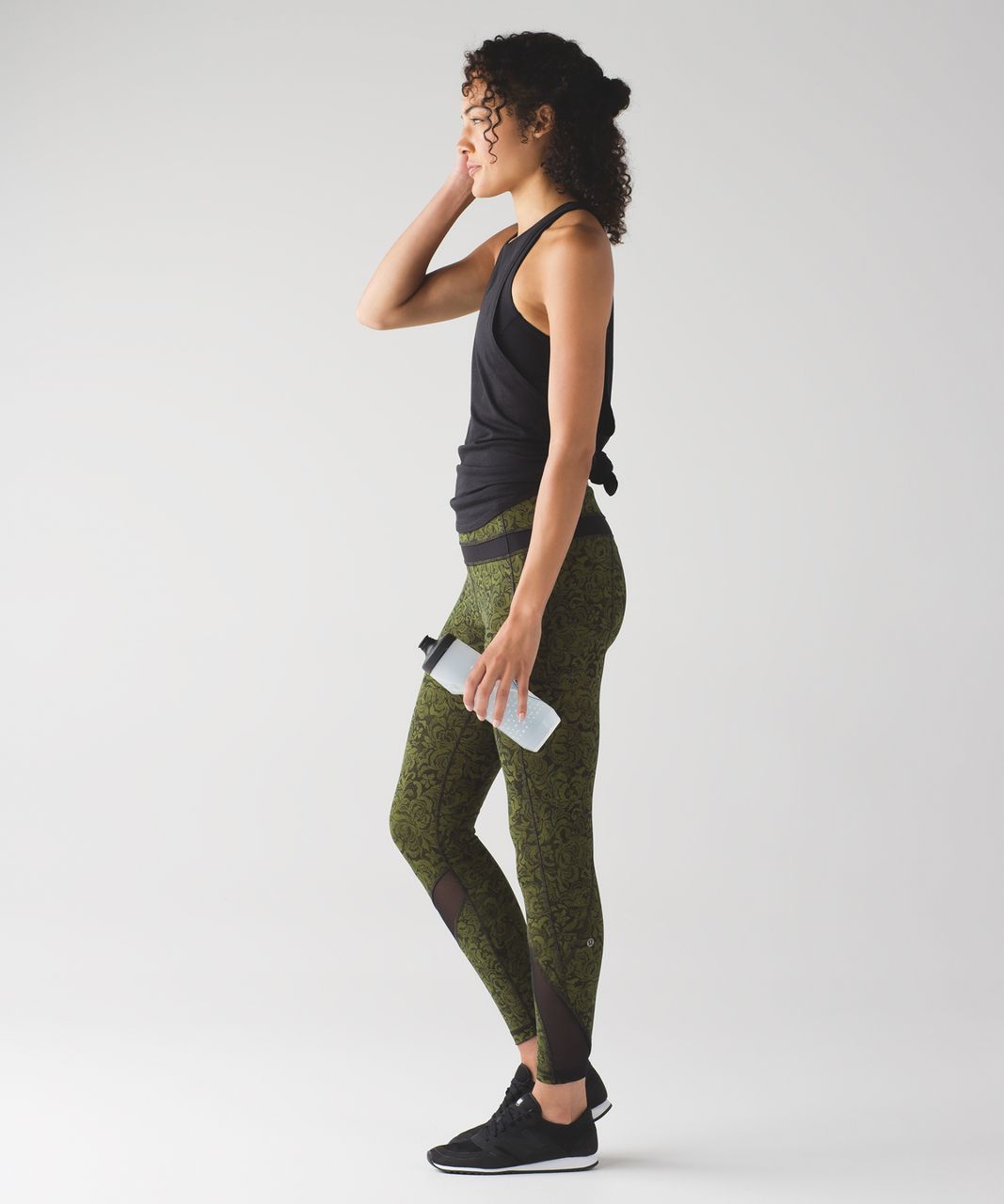 Lululemon Inspire Tight II - Pencil Lace Brave Olive Black / Black