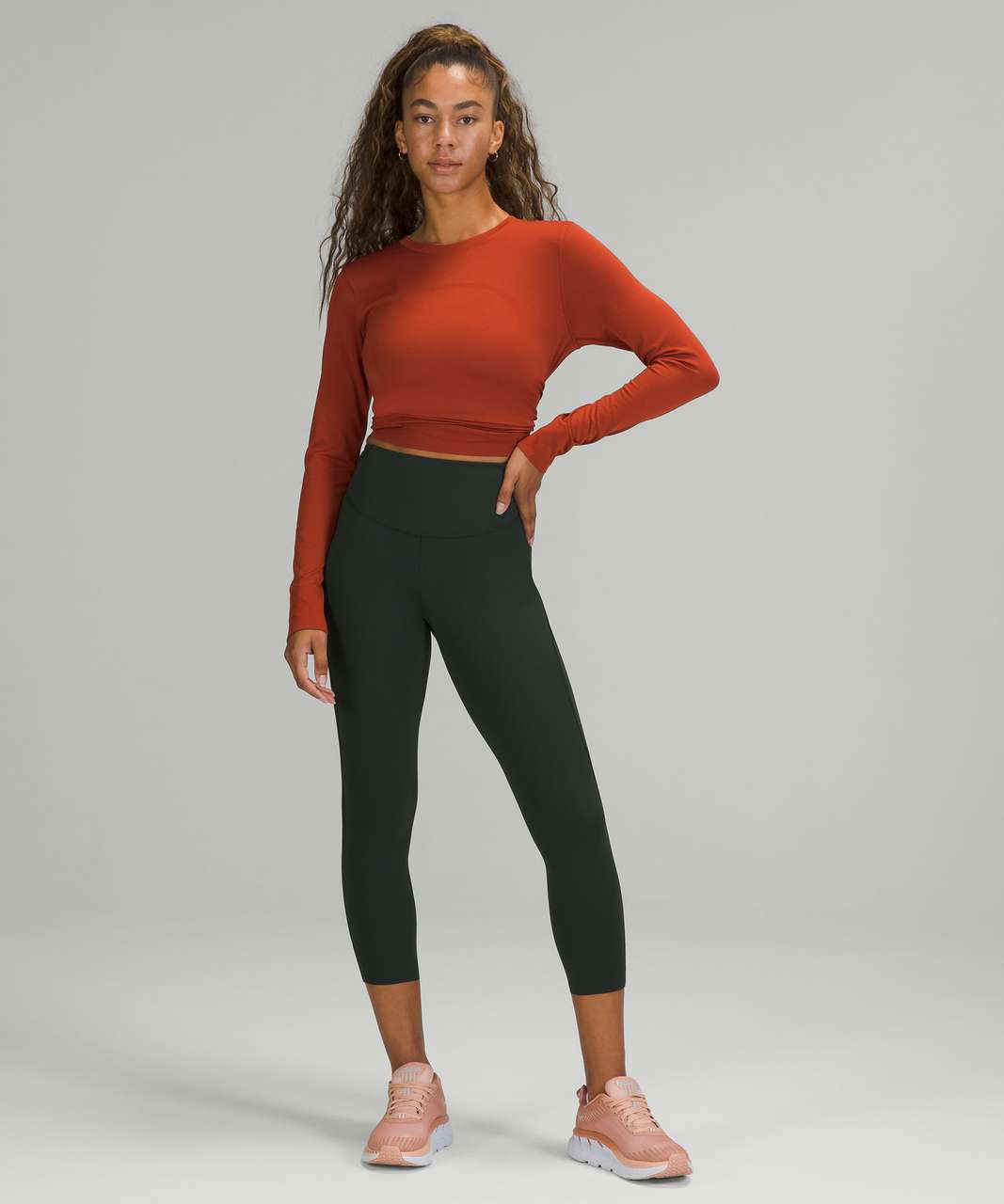 Lululemon Base Pace High-Rise Crop 23 - Rainforest Green - lulu fanatics