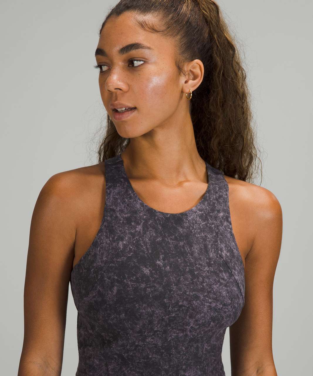 Lululemon Invigorate Training Tank Top - Denim Wash Print Dusky Lavender Black