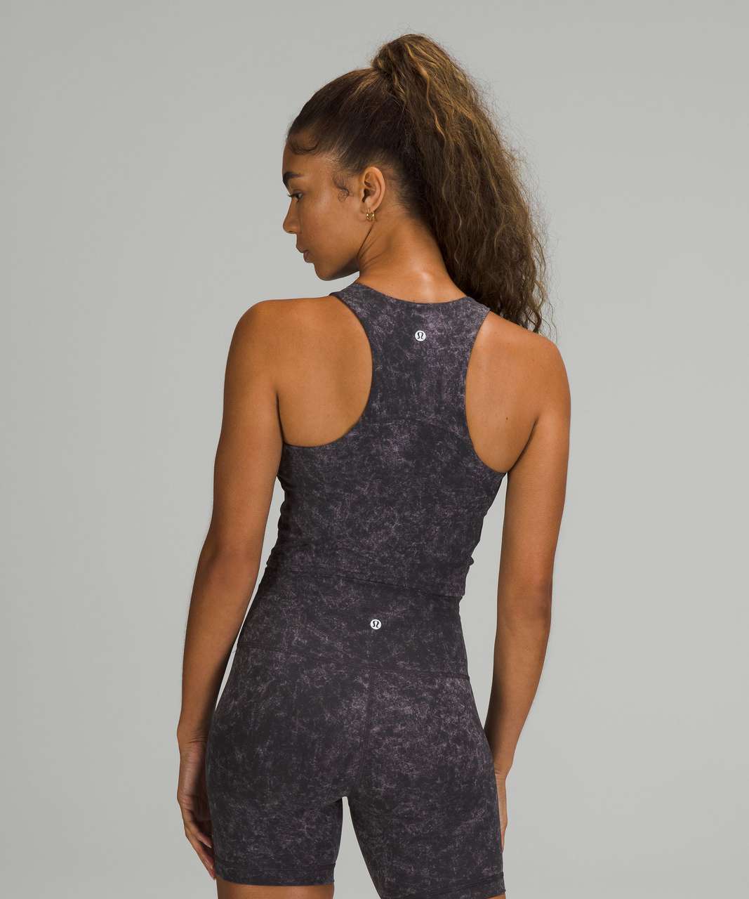 Lululemon Invigorate Training Tank Top - Denim Wash Print Dusky Lavender Black