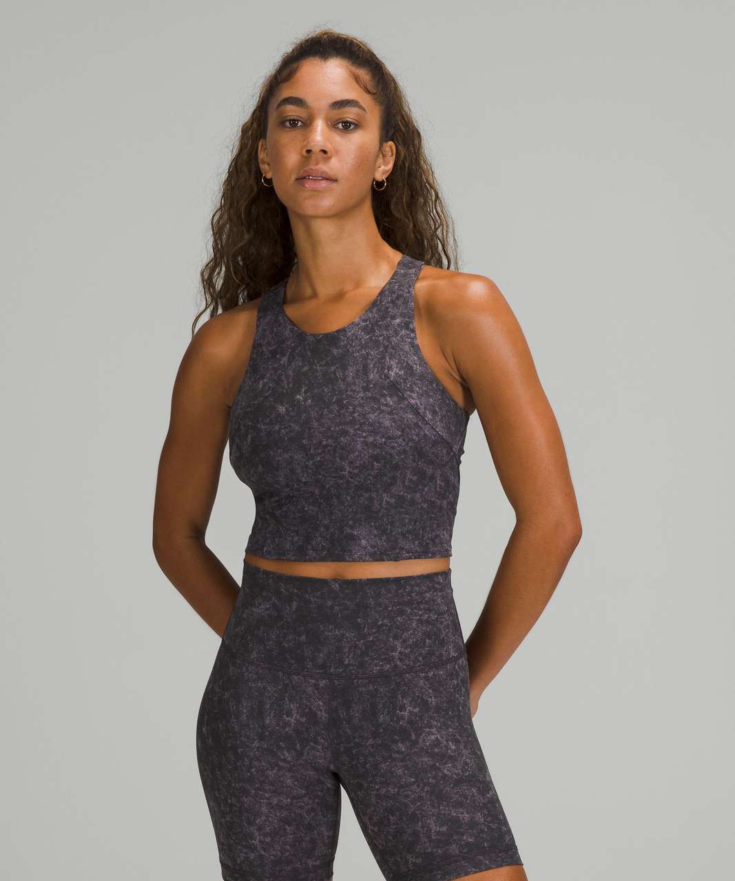 Lululemon Invigorate Training Tank Top - Denim Wash Print Dusky Lavender Black