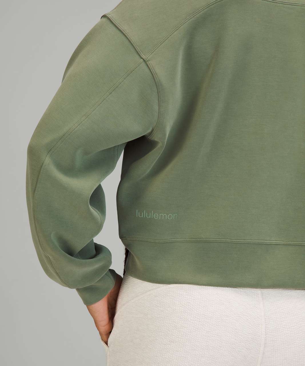 Lululemon Perfectly Oversized Cropped Crew *Softstreme™ - Green Twill -  lulu fanatics