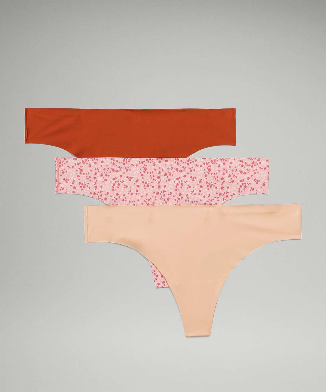 Lululemon InvisiWear Mid-Rise Thong Underwear *3 Pack - Melon Sorbet / Sonic  Pink / Powder Blue - lulu fanatics