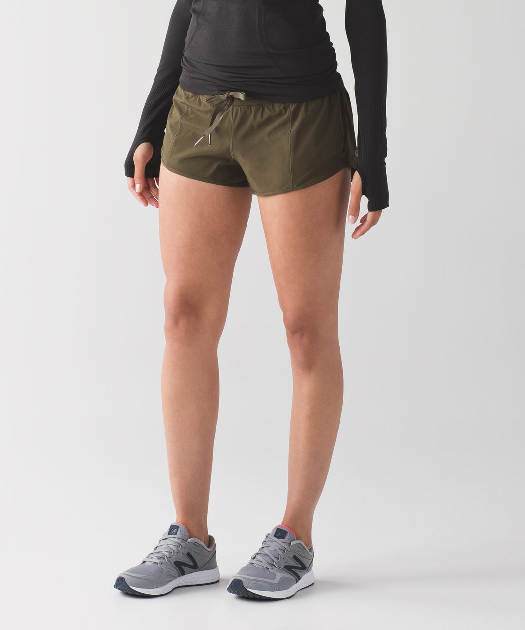 army green lululemon shorts