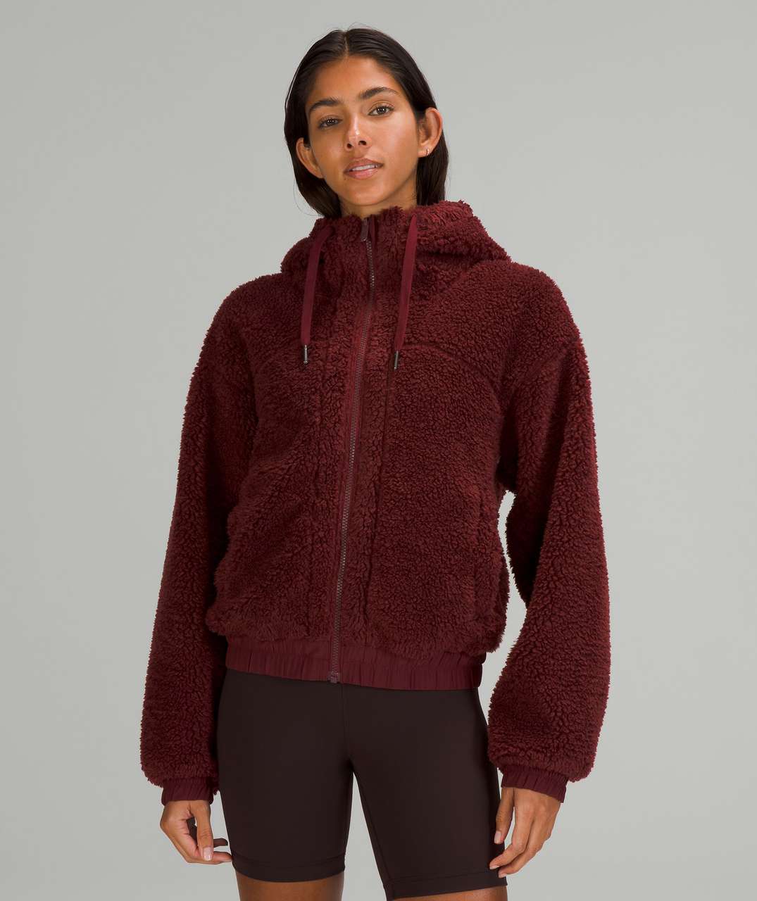 Lululemon Reversible Fleece Jacket - Red Merlot - lulu fanatics