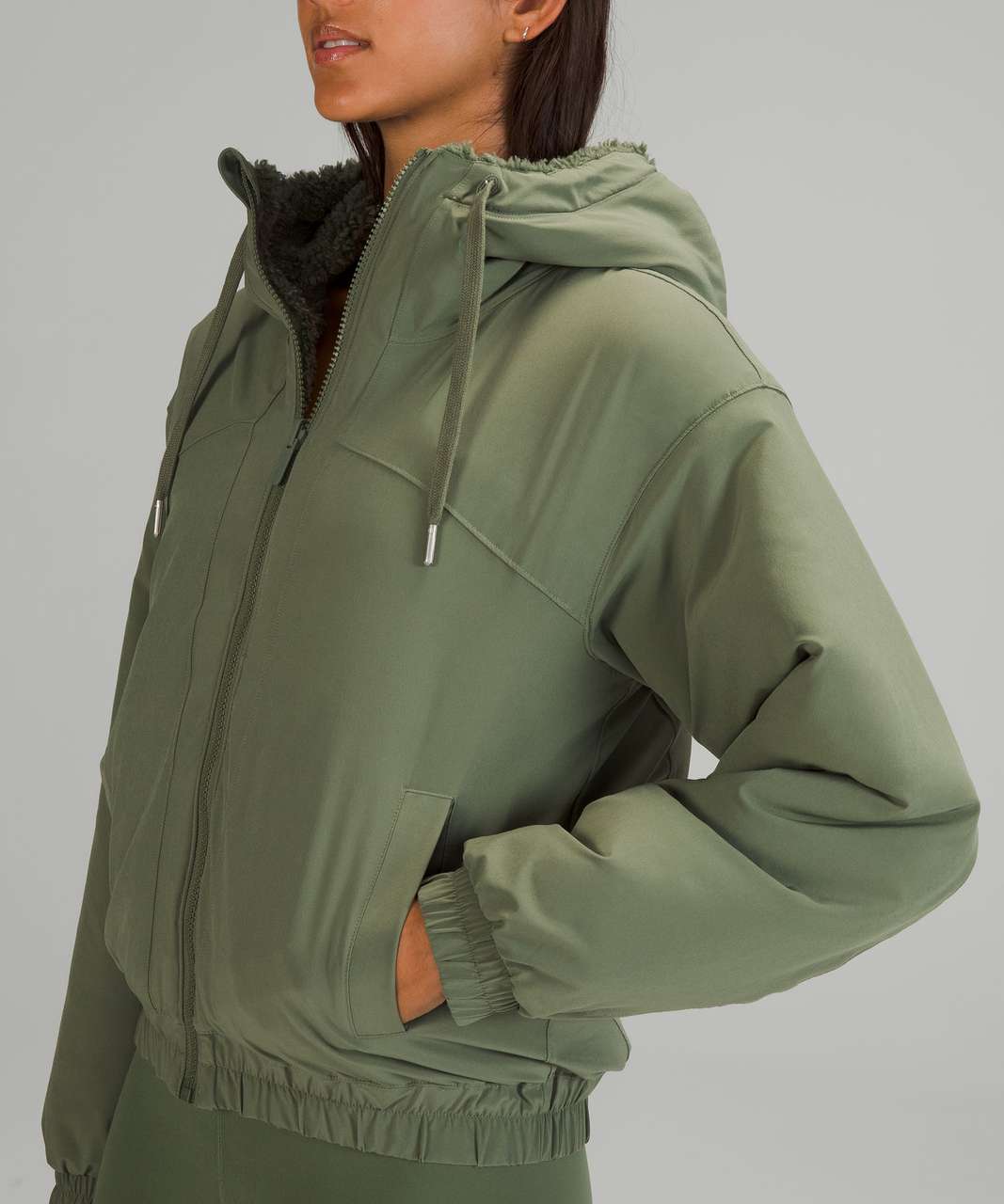 Lululemon Reversible Fleece Jacket - Green Twill