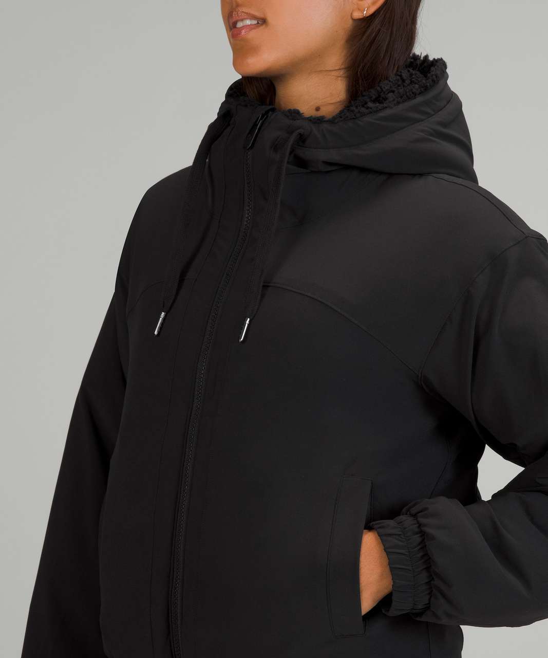 Lululemon Reversible Fleece Jacket - Black - lulu fanatics