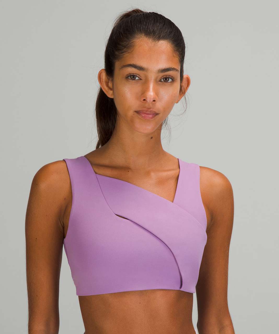 NEW XS CRZ Yoga Bra Matt Purple Strappy Sports Bra Cute H164S