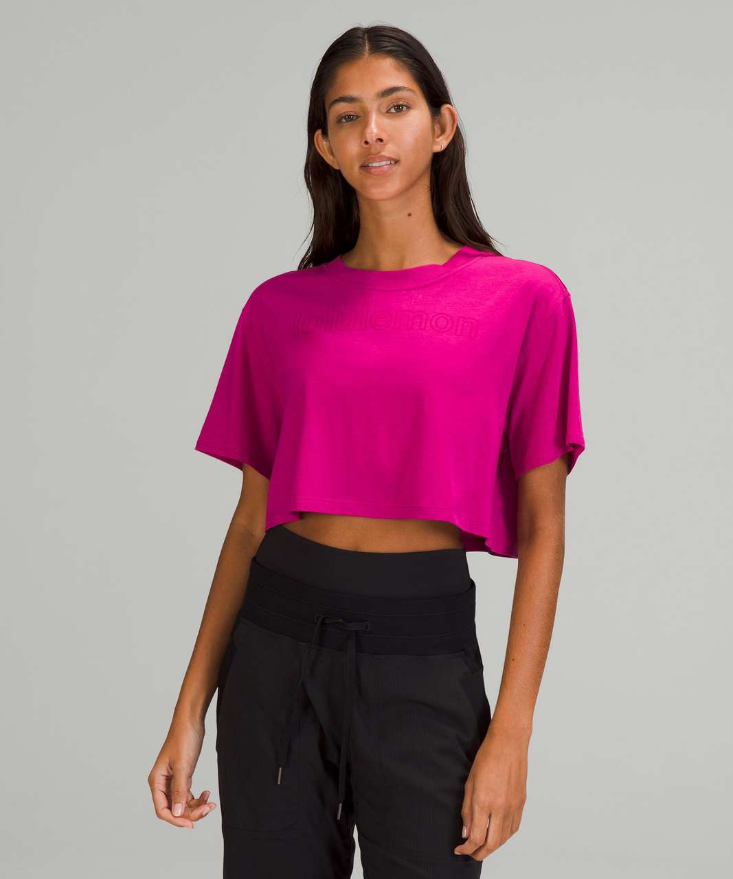 Lululemon All Yours Cropped T-Shirt *Graphic - Ripened Raspberry