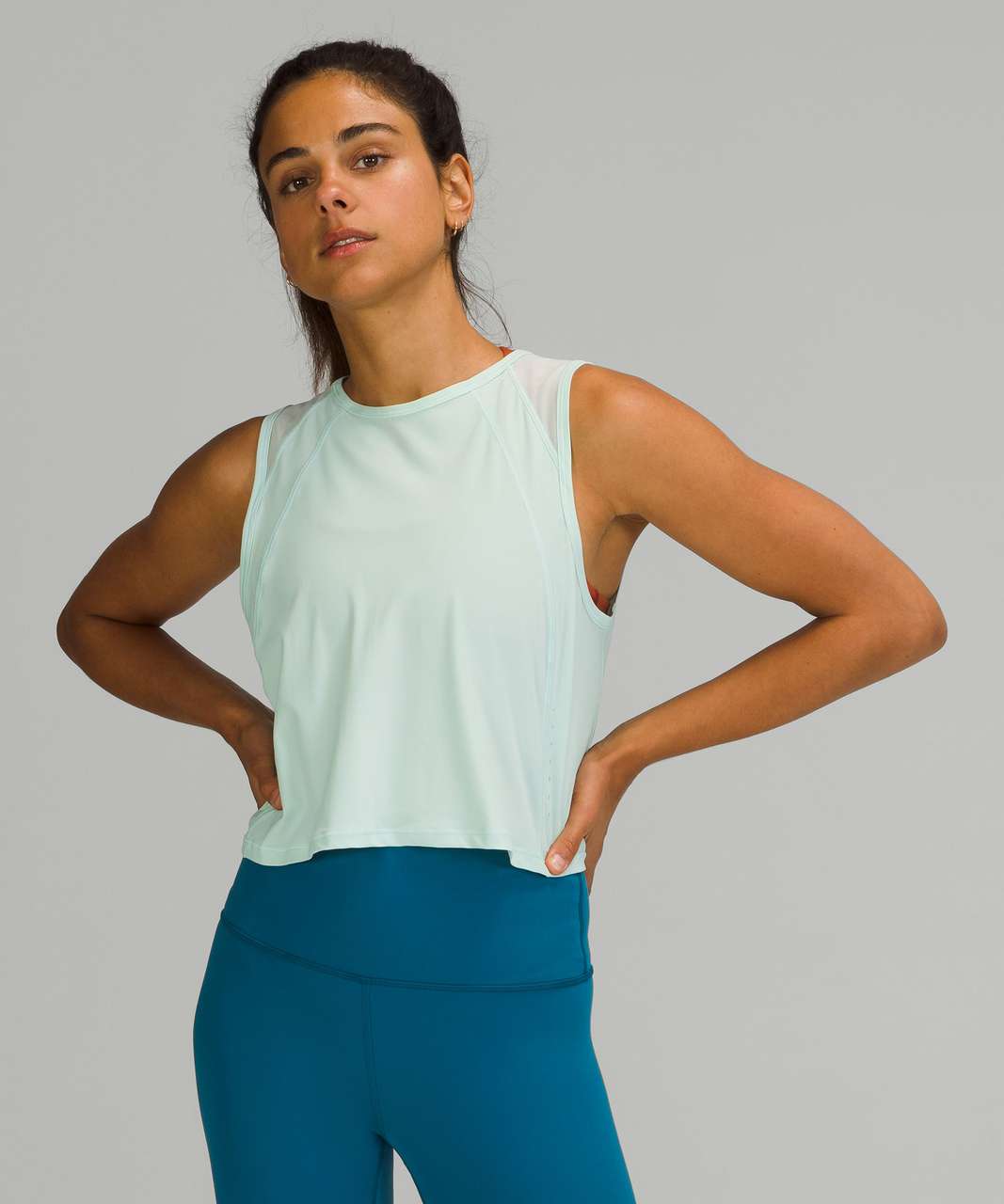 NEW Women Lululemon Align Cropped Tank Top Delicate Mint Size 8