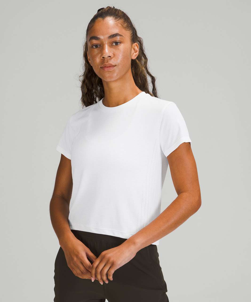 Lululemon Train to Be Short Sleeve Shirt - White / White - lulu fanatics