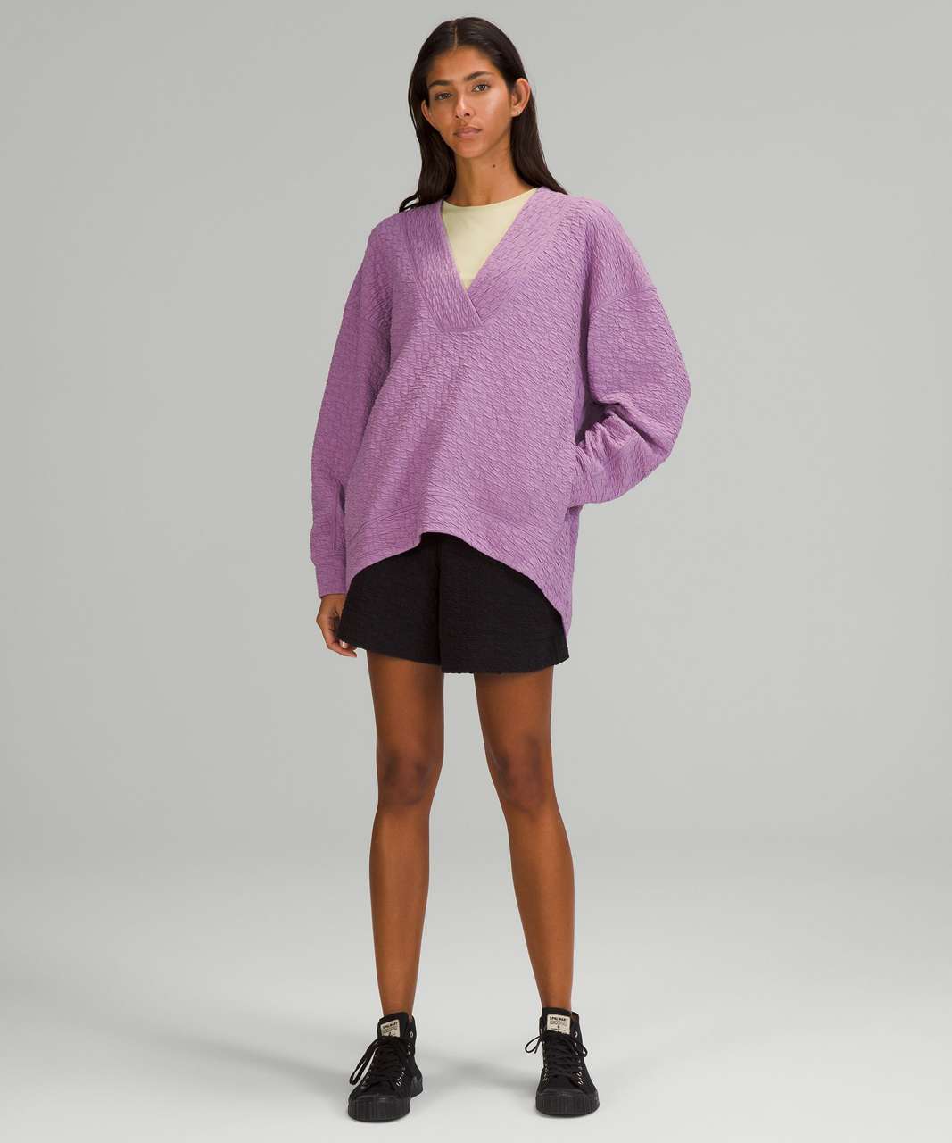 Lululemon Rippled V-Neck Pullover Wisteria Purple‎ size 6 - $80 - From  Eunice