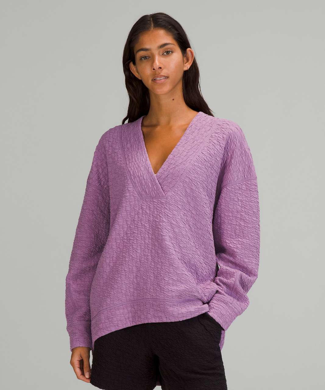 Lululemon Rippled V-Neck Pullover - Wisteria Purple - lulu fanatics