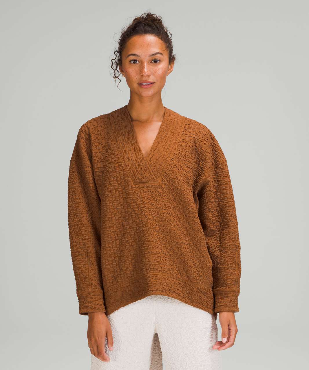 Lululemon Rippled V-Neck Pullover - Copper Brown