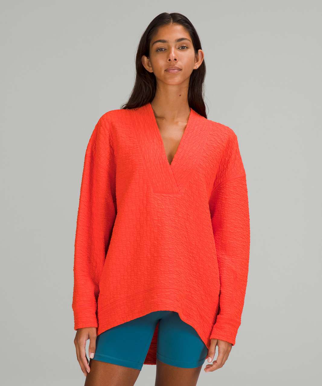 Lululemon Rippled V-Neck Pullover - Autumn Red