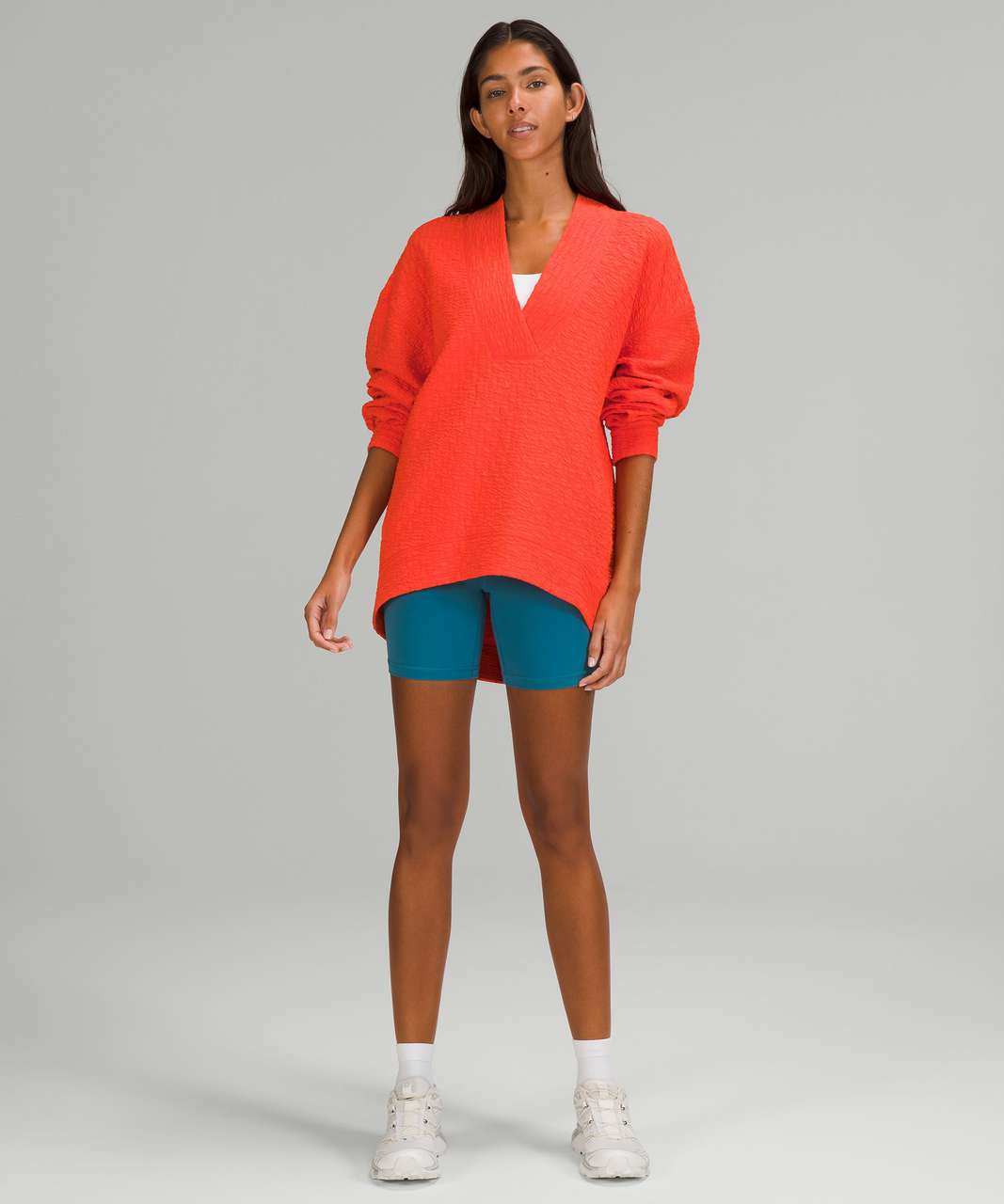 Lululemon Rippled V-Neck Pullover - Autumn Red