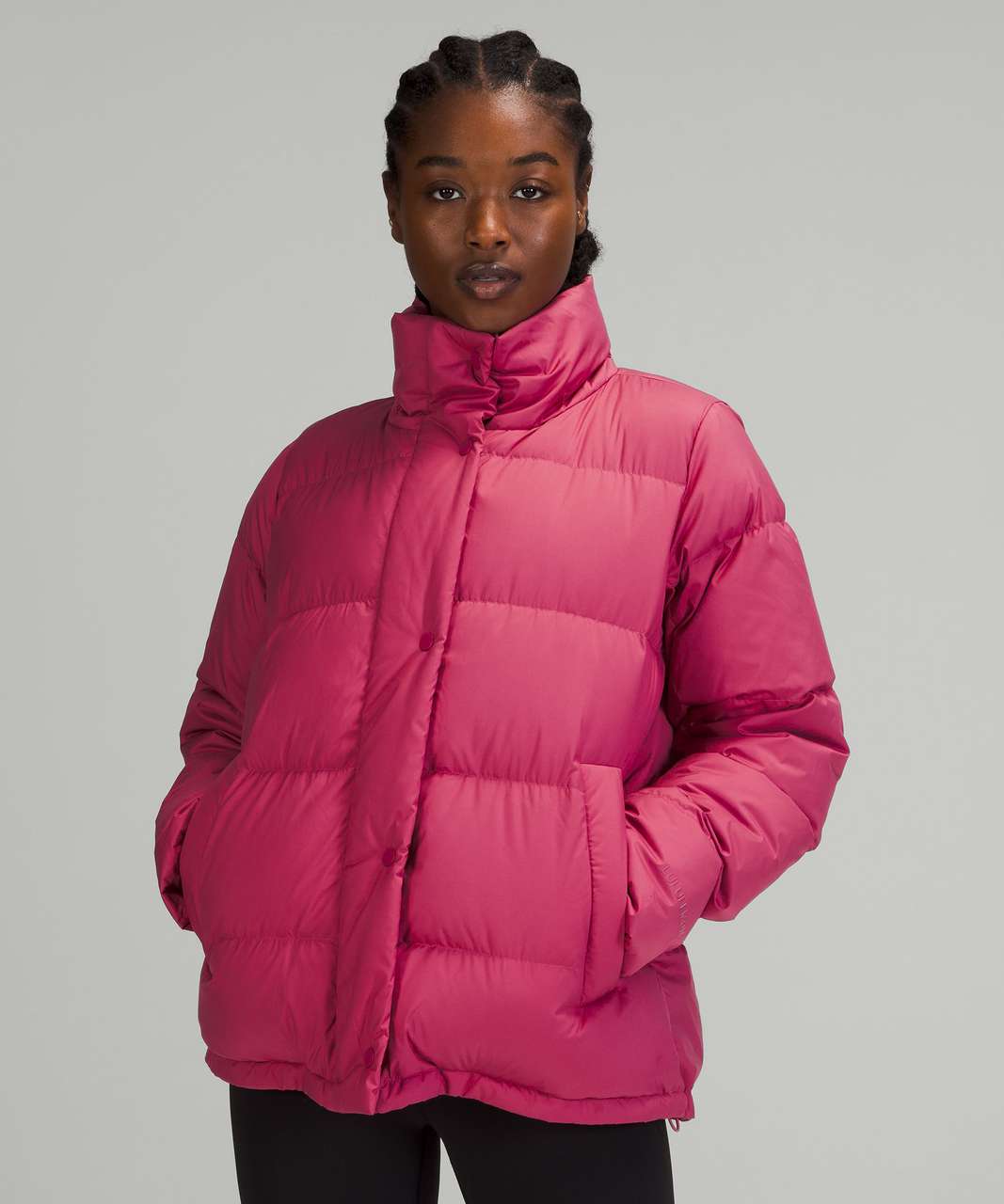 Lululemon Wunder Puff Cropped Jacket (Pink Peony), Women's Fashion