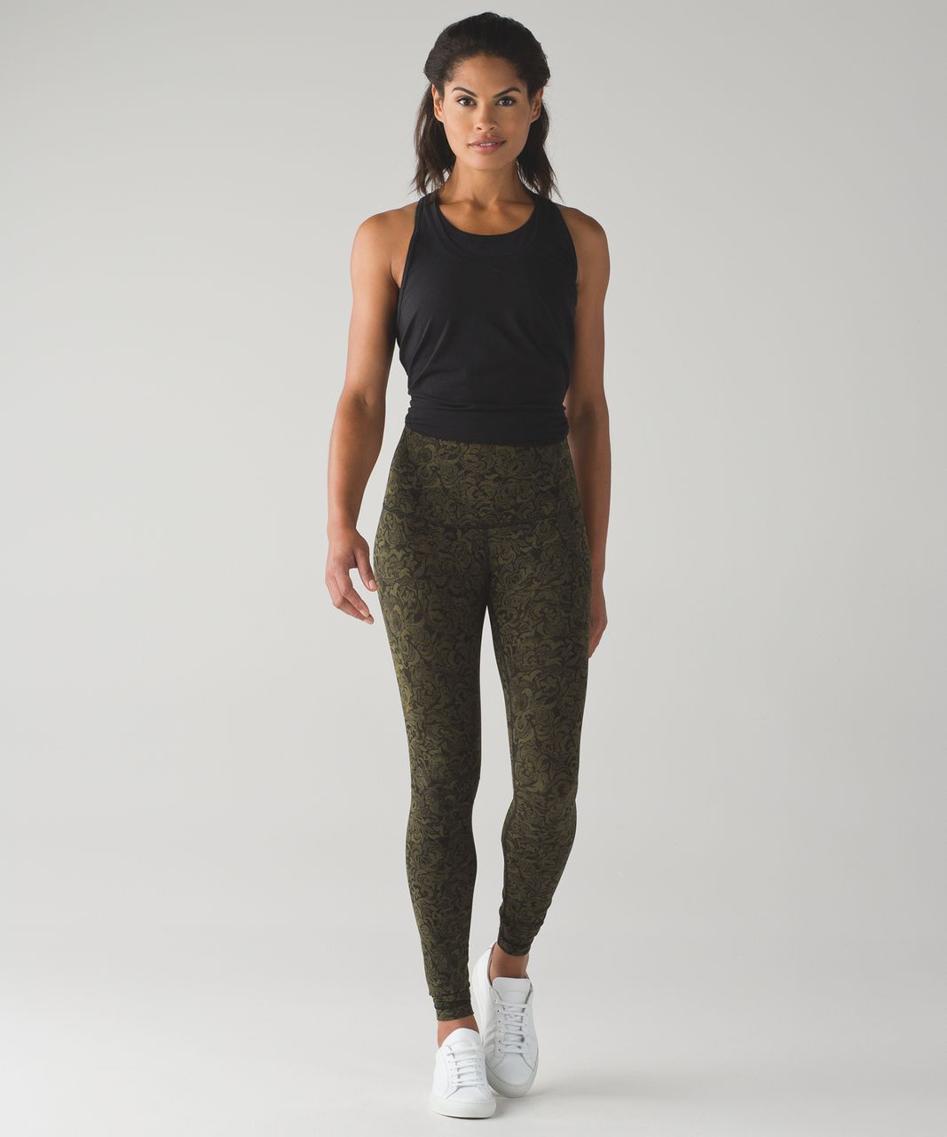 Lululemon Wunder Under Pant (Hi-Rise) - Pencil Lace Brave Olive Black