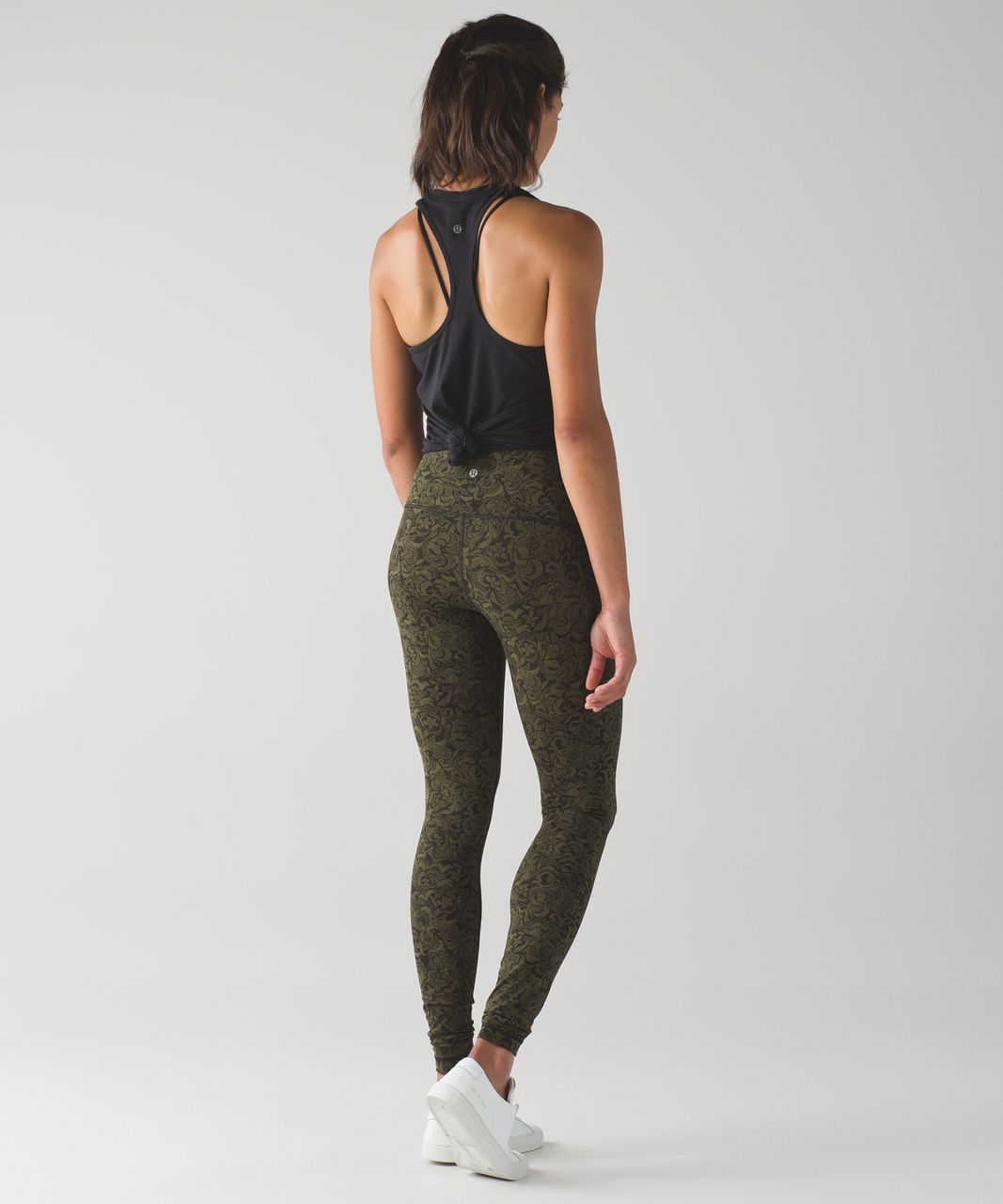 Lululemon Wunder Under Pant (Hi-Rise) - Pencil Lace Brave Olive Black