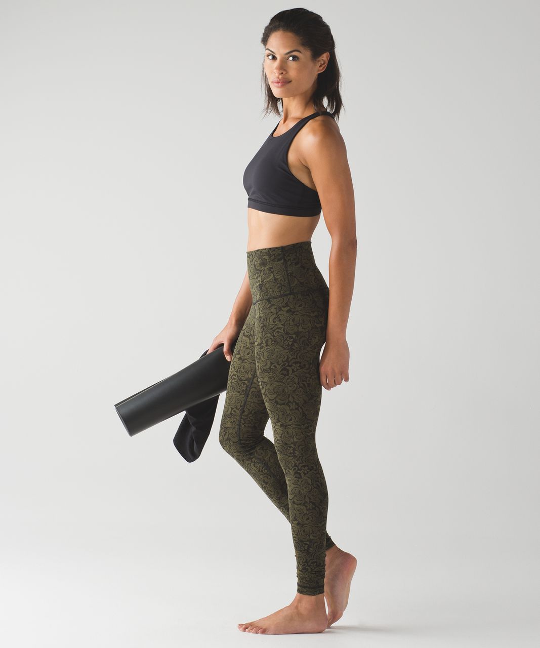 Lululemon Wunder Under Low-Rise Tight - Heathered Black - lulu