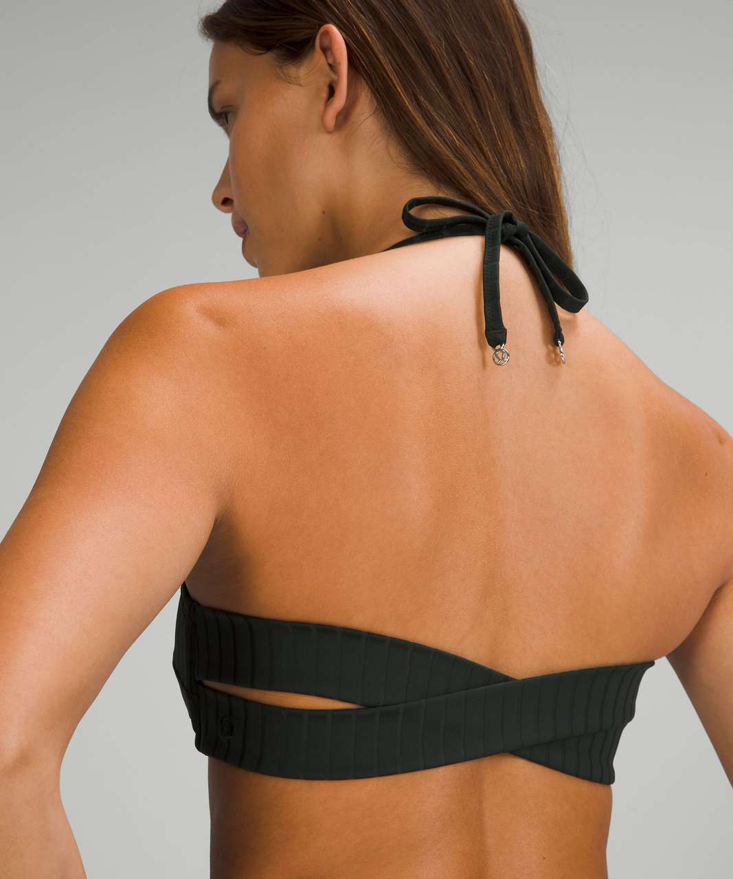 Lululemon Ribbed High-Neck Cross-Back One-Piece - Rainforest Green - lulu  fanatics