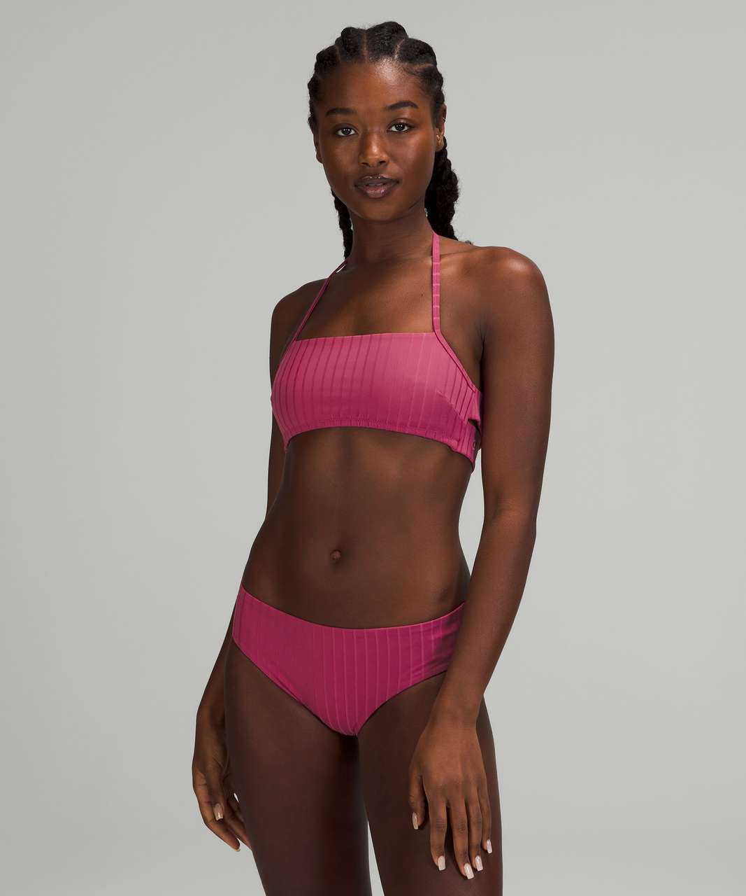 Lululemon Ribbed Halter Cross-Back Swim Top *A/B Cups - Pink Lychee