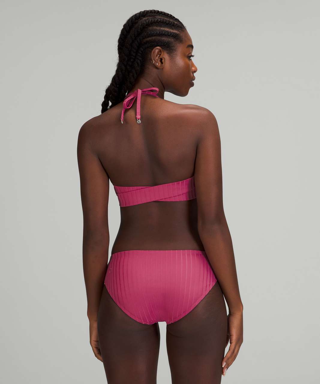 Lululemon Ribbed Halter Cross-Back Swim Top *A/B Cups - Mango Dream - lulu  fanatics