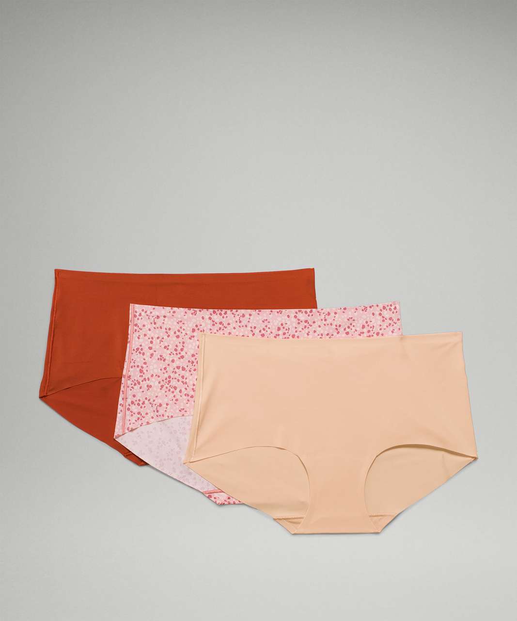 Lululemon InvisiWear Mid Rise Boyshort Underwear 3 Pack - Aztec Brick /  Bleached Apricot / Scatter Petal Pink Rosebud Pink Mist Brier Rose - lulu  fanatics