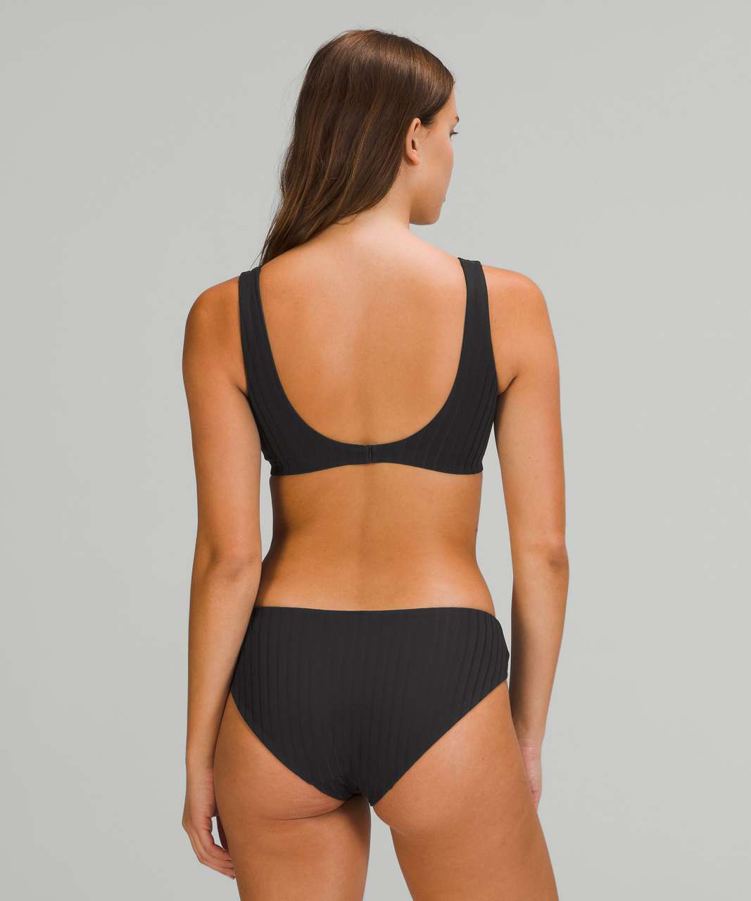 Cup Shape Ribbed Low Back Body Black