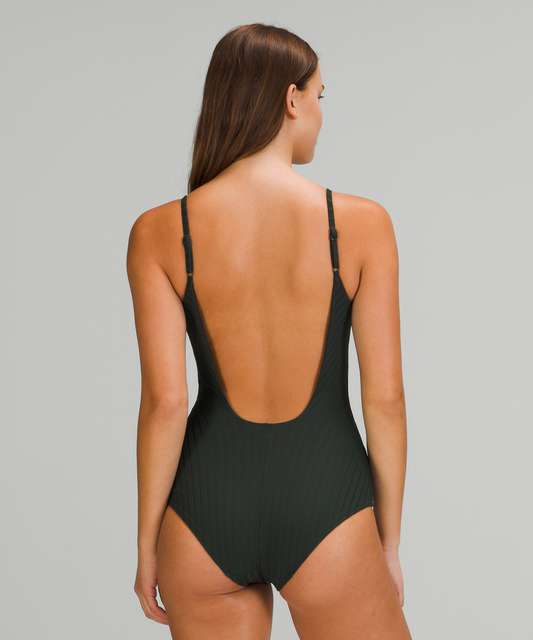 Lululemon Waterside U-Back Ribbed Swim One-Piece *Medium Coverage - Pink  Lychee - lulu fanatics