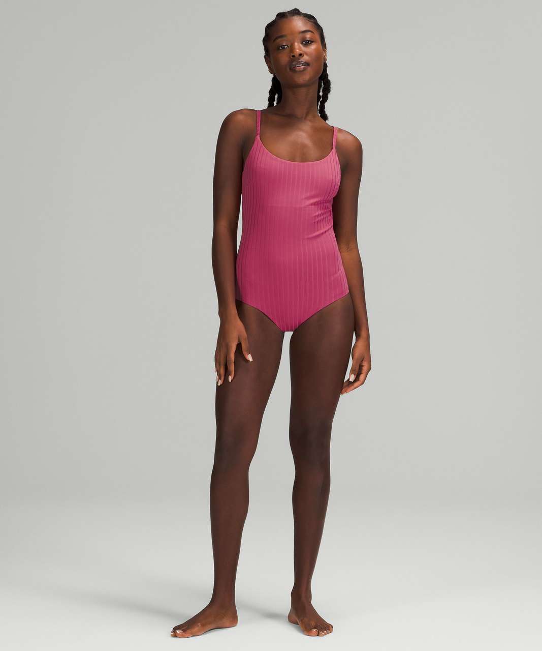 Lululemon Waterside U-Back Ribbed Swim One-Piece *Medium Coverage - Pink  Lychee - lulu fanatics