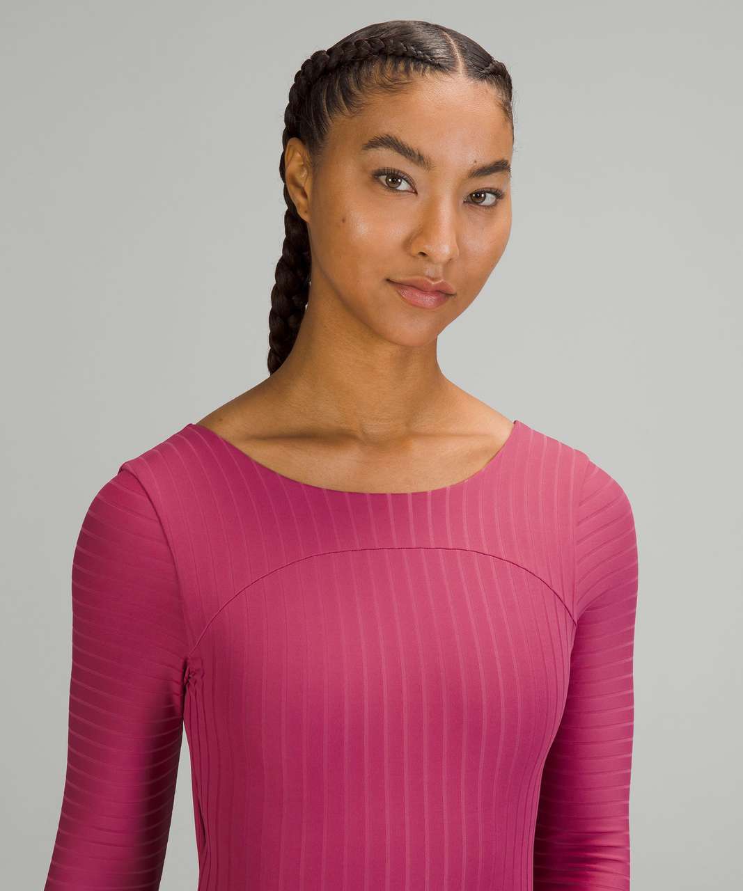 Lululemon Ribbed Wrap-Back Long-Sleeve One-Piece - Pink Lychee